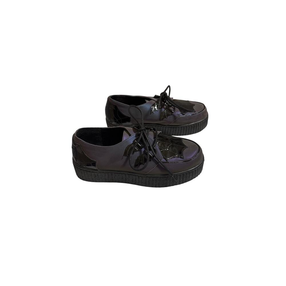 Strange Cvlt Krypt Creepers purple reflective spiderweb goth women’s sneakers